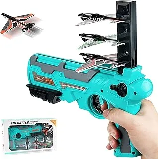 Piercell Airplane Launcher Gun Toy, Foam Glider Catapult Plane Toy for Kids, Throwing Foam Plane One-Click Ejection Airplane Shooting Games Flying Toys Guns & Darts. (Multicolor)