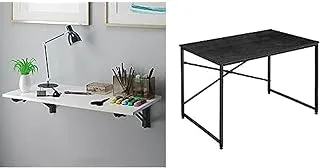 Home gallery Bundle Of Wall mounted folding desk 120 x 60 cm white x black + Office Desk Modern Style 80 cm black