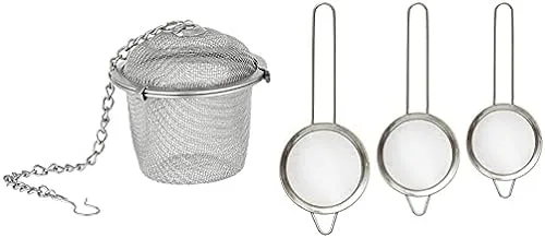 Tea filter infuser stainless steel + Stainless steel tea infuser set of 3, silver