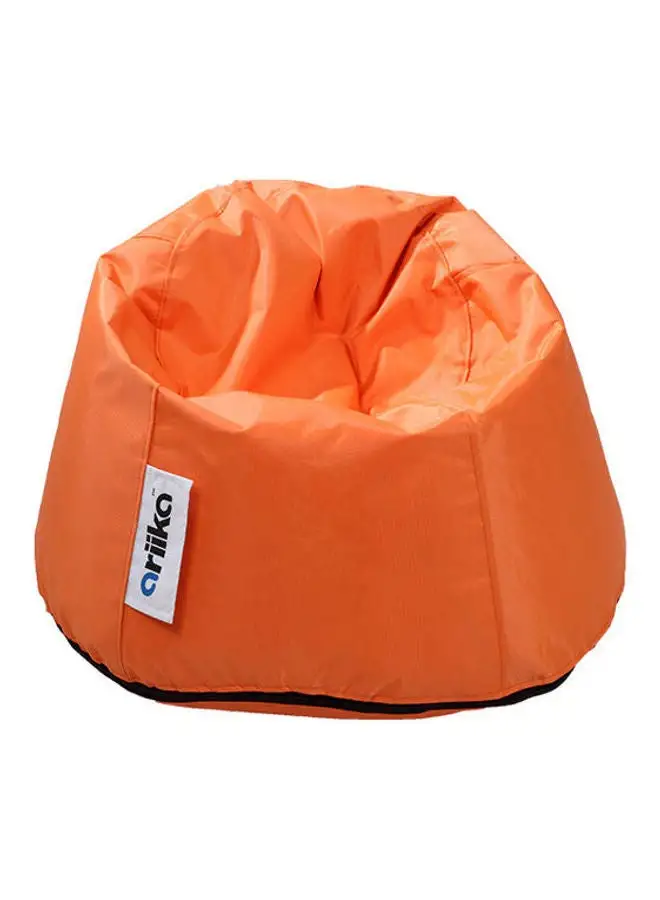 Ariika Leather Small Puff Bean Bag Orange 78 × 50cm