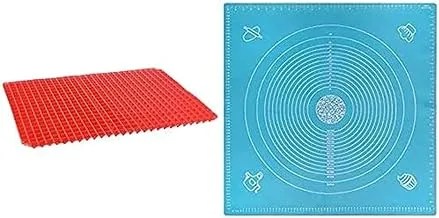 Silicone pyramid baking,heat-resistant non-stick + Silicone baking mat for pastry rolling with measurements, liner heat resistance, reusable non-stick silicone mat extra large - assorted color