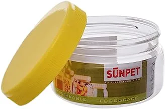 Sunpet round jar 150 ml transparent with a yellow lid