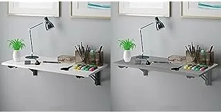 Bundle Of Wall mounted folding desk 120 x 60 cm white x black + Wall mounted folding desk 120 x 60 cm gray x gray