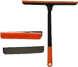 Generic 3 In 1 Plastic Glass Mop With Sponge And Fabric Face For Cleaning Set Of 3 Pieces - Orange Black