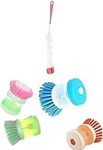 Elyassin large bottle cleaning brush - assorted colors + Brush for dishes with liquid soap-plastic assorted color