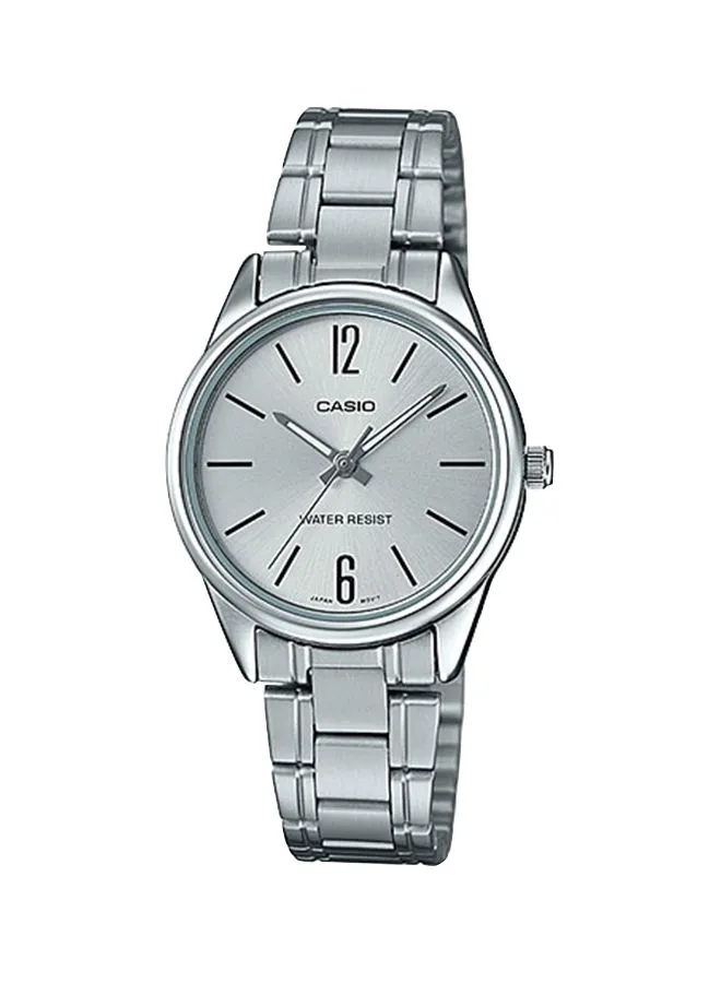 CASIO Women's Stainless Steel Analog Wrist Watch LTP-V005D-7BUDF - 34 mm - Silver