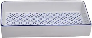 Porland Porcelain Passion Rectangular Serving Dish 15 * 7.5Cm Unique Elegant Design - Blue