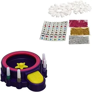 Generic Plastic Nails Machine With Nail Polish And Fake Nail To Create Your Favorite Style For Kids - Multicolor