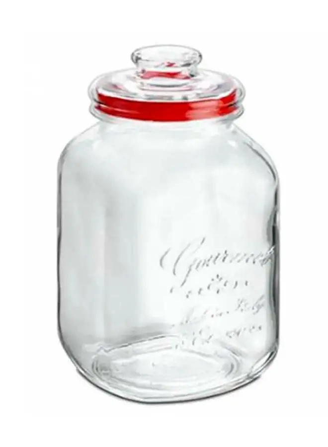 Borgonovo Country Food Jar Clear/Red 10cm