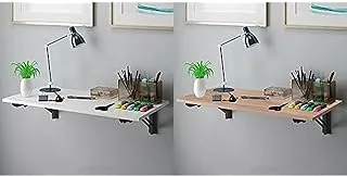 Bundle Of Wall mounted folding desk 120 x 60 cm white x black + Wall mounted folding desk 60 x 40 cm beige x black