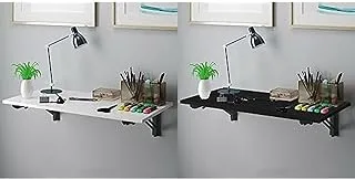 Bundle Of Wall mounted folding desk 120 x 60 cm white x black + Wall mounted folding desk 90 x 50 cm black x black