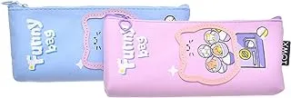 Xinmeiqi YF-613 Set Of 2 Pieces Of Fabric Pencil Case, With High Quality Material And Large Capacity Suitable For School student - Multi Colour