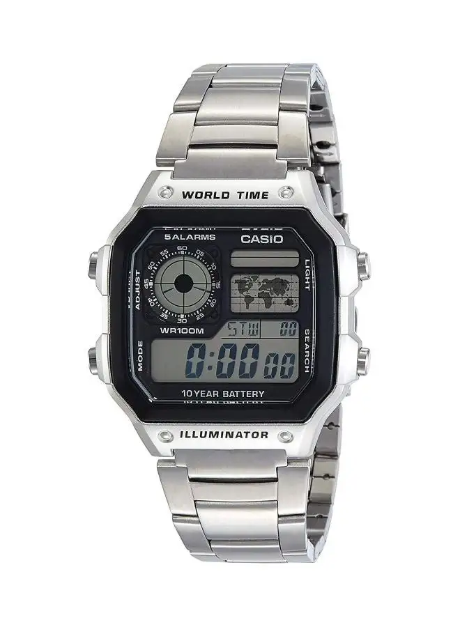 CASIO Men's Youth Digital Watch AE-1200WHD-1AVDF - 45 mm - Silver