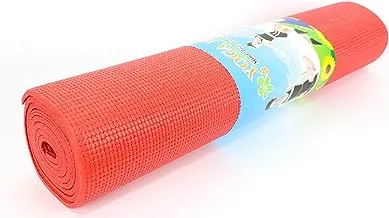 Generic PVC Yoga Mat, Non Slip Exercise & Fitness Mat for All Types of Yoga, Pilates & Floor Exercises- Red