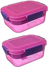 M design lunch box, 1.6 liter - pink and purple+M design lunch box, 1.1 liter - pink and purple