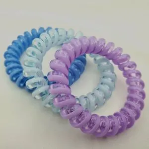 3 Elegant Spiral Coil Phone Cord Hair Ties