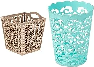 Palm Square Basket Beige Café + Max Plast Small Plastic Basket - Turquoise