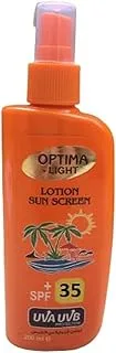 Optima-Ligt SunScreen Lotion UVA.UVB Protection, SPF 35 % Ultra-Light Moisturizing Formula 200ML