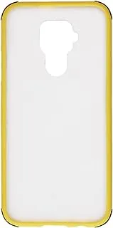 Generic Plastic Phone Case With Silicone Protection Edges And Classic Design For Mate 30 Lite/Nova 5i Pro 6.26 Inch - Yellow Black