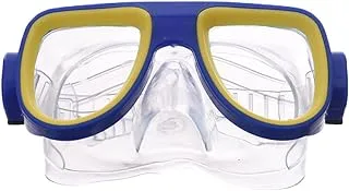 Plastic Anti Fog Swimming Mask Modern Design With Adjustable Head Strap And Safty Silicone Edges For Kids - Blue Yellow