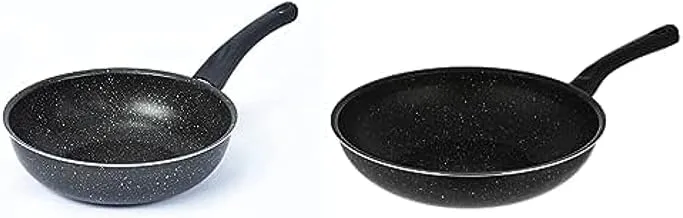 Lazord granite deep frying pan 24cm, black + Lazord granite deep frying pan - 28cm - black