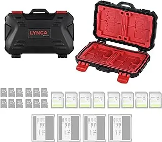 LYNCA KH 10 Water-resistant CF/SD/SDHC/TF/MSD Memory Card Case Box Keeper Carrying Holder Storage Organizer 24 Slots for Sandisk Transcend Lexar Kingston