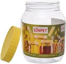 Sunpet round jar transparent with a yellow lid, 750 ml, J0750