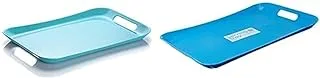 Medium tray 39x27 cm (teal) + M-Design Plastic Serving Tray, Blue, 50×35 cm