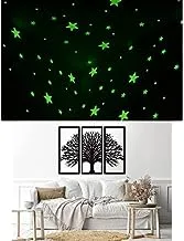 Bundle of 100 Pcs Home Wall Glow In The Dark Stars Stickers Kids Room Decoration + Decorative Winter Tree Sticker wall art 80X130 cm