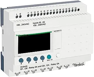 Schneider Electric modular smart relay Zelio Logic - 26 I O - 100.240 V AC - clock - display