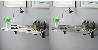 Bundle Of Wall mounted folding desk 120 x 60 cm white x black + Wall mounted folding desk 90 x 50 cm gray x black