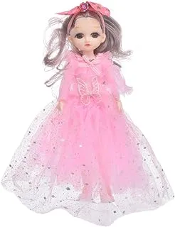 Plastic Pretty Doll Princess Design With Long Hair And Fluffy White Dress For Girls - Multi Color