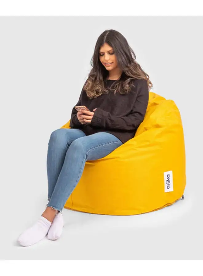 Ariika Leather Big Buff Bean Bag Jeans Yellow