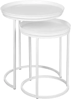 Mosha metal round nesting table white