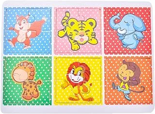 Generic Wooden Rectangle Puzzle Board With Animals Design To Develop Kids Skills Set Of 24 Pieces 30x25 CM - Multi Color