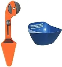 Max plast plastic pizza cutter & shallow - multi color + Max plast plastic rice vegetable strainer - multi color