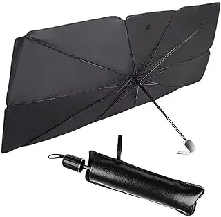 SCIENISH Car Umbrella Sun Shade Cover, Foldable Sun Shades Car for Windshield Parasol to Keep Your Vehicle Cool and Damage Free, Block Heat UV Rays Sun Visor Protector, Easy to Use (57 * 31 Inch)