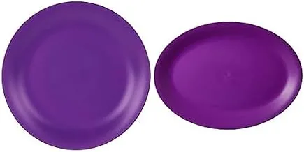 M-Design Lifestyle Dinner Plate, 26 cm - Purple + M-Design 8627 Lifestyle Serving Platter 36 Cm - Purple