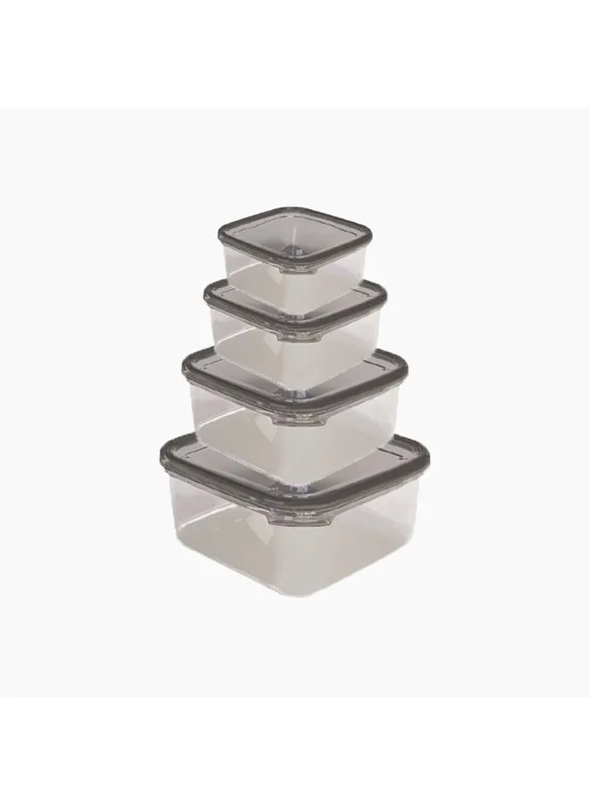 AKSA Plastic Mono Square Food Container 4 Pcs