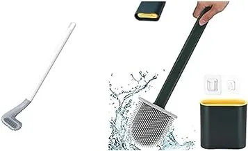 Silicone toilet brushes - random colour + Fezora Silicon Toilet Brush with Wall mounting Sticker (Multi Color)-Standard