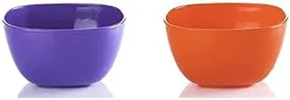 M-Design Eden Basics Plastic Bowl - 2Pcs (Orange,Purple)