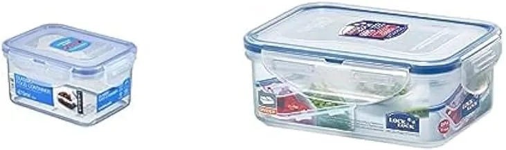 Lock & lock rectangular food container, 470 ml hpl807 + Lock & Lock Rectangular Food Container With Dividers, 460 ml, HPL814