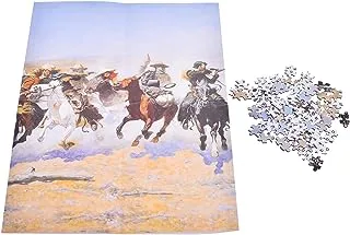 Generic Plastic Puzzle Game Box With West Cowboy Design For Children Set Of 1000 Pieces - Multi Color