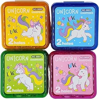 Set Of 4 Unicorn Pencil Sharpeners/Neon colors