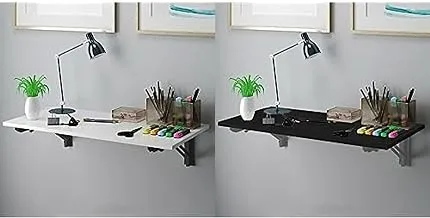 Bundle Of Wall mounted folding desk 120 x 60 cm white x black + Wall mounted folding desk 90 x 50 cm black x gray