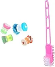 Bundle of Silicone brush baron cup bottle+Plastic cleaning brush for toilet - assorted color