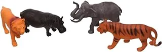 Generic Plastic Wild Animal Toy To Learn And Play For Kids Set Of 4 Pieces - Multi Color