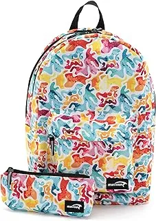 Mintra Unisex Printed School Bags 3 Pocket With Laptop Pocket+ Pencil Case -Crayon Puddle (45 X 32 X 16 Cm)