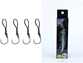 Bundle Falcons Fishing Hook, Size 6, 4 Pieces +Duo Lure - Casting Fishing Lure with Hooks - SPEARHEAD RYUKI 95S WT AHA0011 - Sardine - Blue