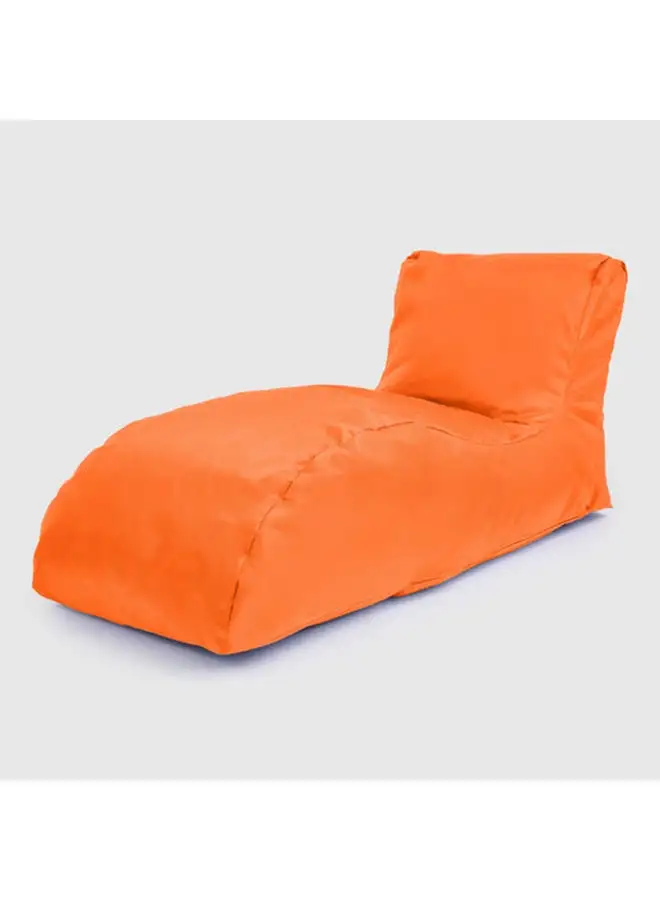 Ariika Leather Lounger Bean Bag Orange 130 × 75 × 62cm